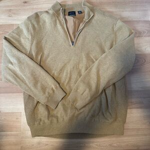 Greg Norman Collection Tan Zip-Up Sweater